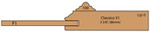 cross section of Fleming kitchen cabinet door with applied moulding